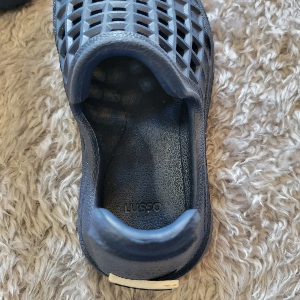 Lusso Cloud Kids Pelli Slip On Shoes Navy Blue Perforated Waffle Loafers Sz 9